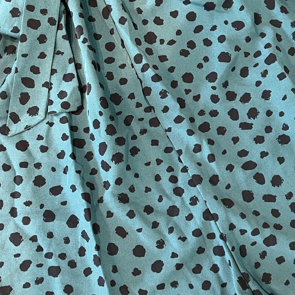 Romper - black top half with green cheetah print bottom half with belt strap - Picture 3 of 4